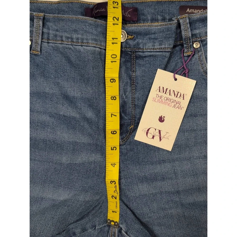Gloria Vanderbilt Amanda Slimming Tapered Leg Jeans Blue 18W Short NWT - Picture 7 of 13
